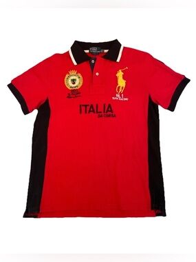 VTG Polo Ralph Lauren RL1 Italia Racing Shirt Cotton Men’s XXL (Runs Small)